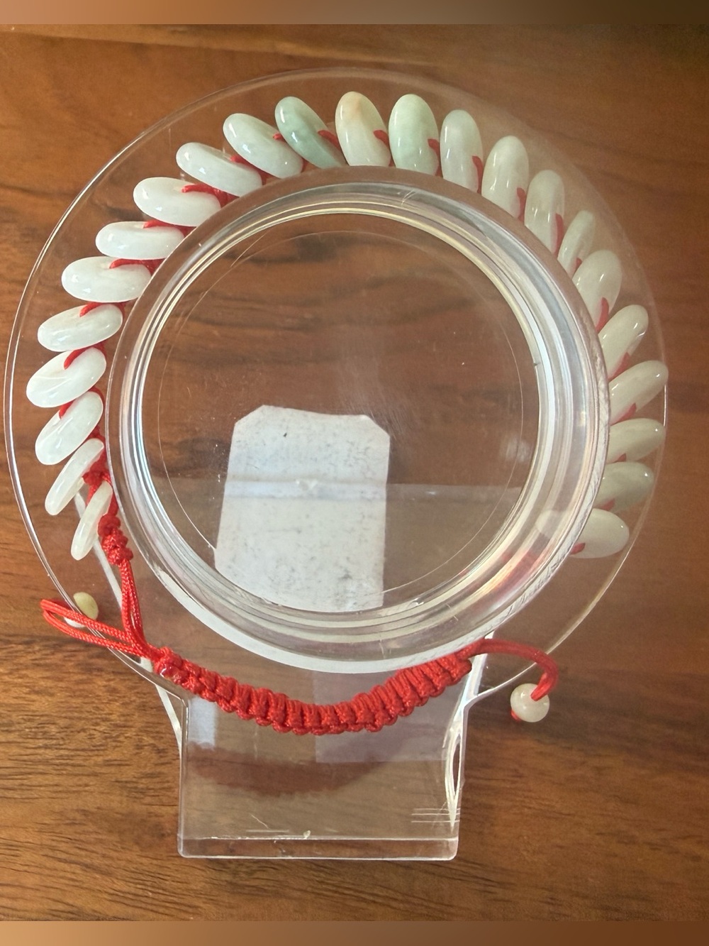 Burmese Jadeite Good Fortune Red String Bracelet Feng Shui Harmony & Abundance